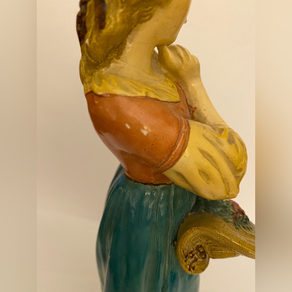Vintage Borghese Chalkware Pair of Matching Boy & Girl Figurines - Picture 6 of 16